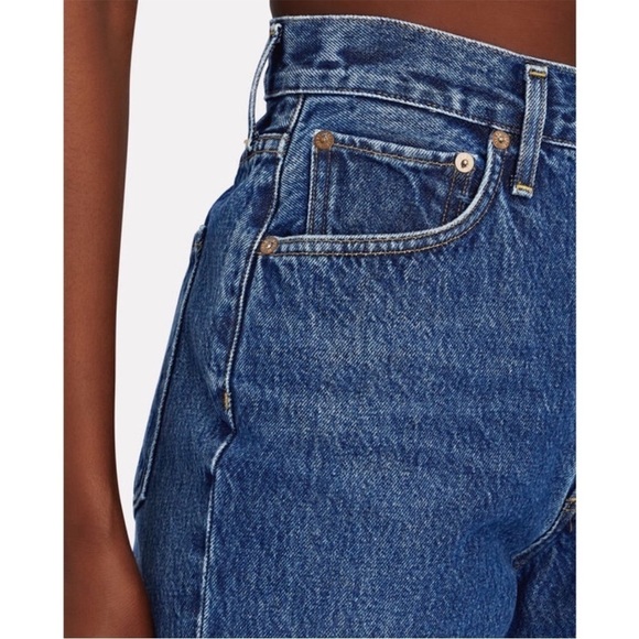 AGOLDE 90s High Rise Medium Wash Denim Button Fly Ankle Crop Straight Jeans 27 - Picture 11 of 13